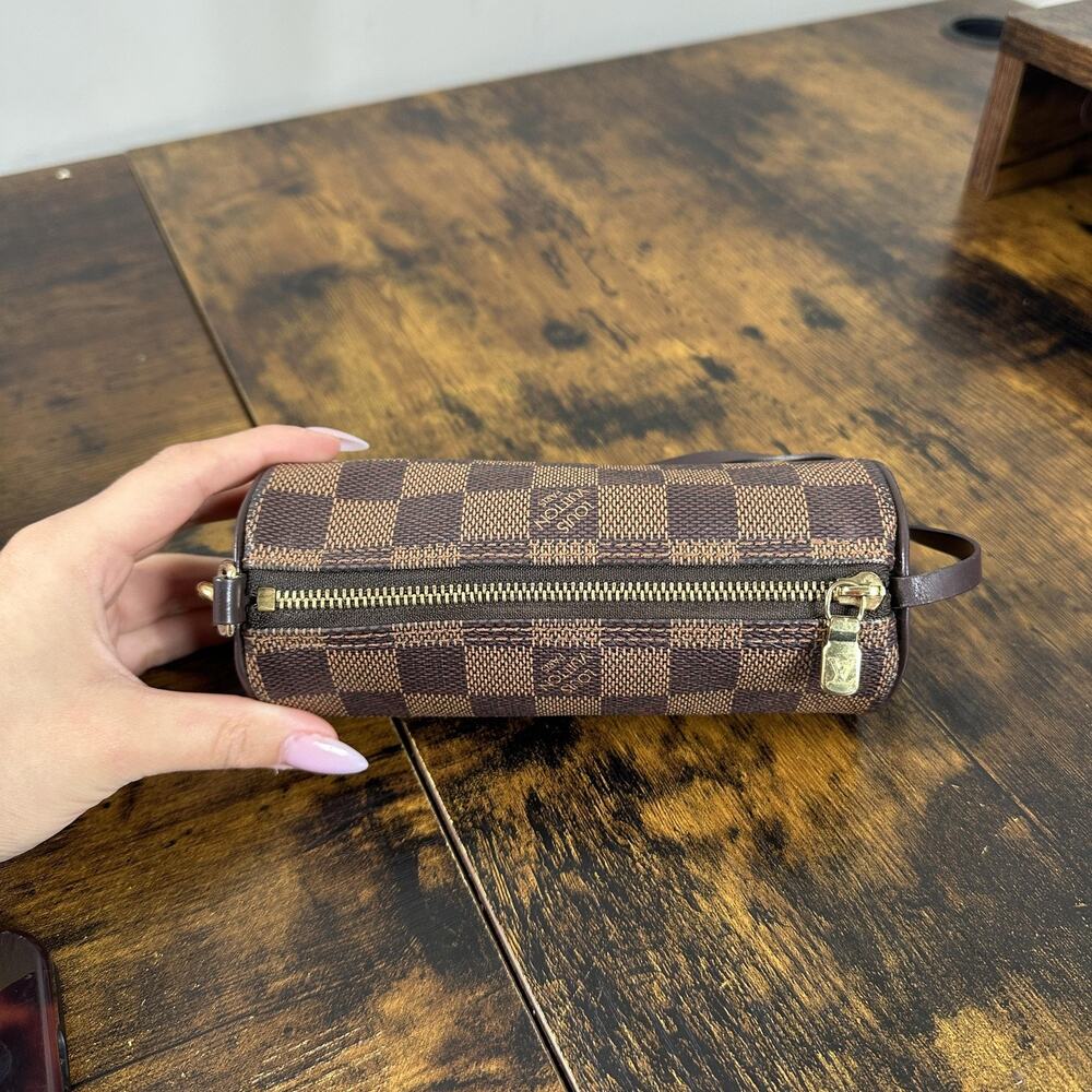 Louis Vuitton Mini Papillon Accessories Pochette Bag Brown Damier Canvas Leather - Picture 8 of 16
